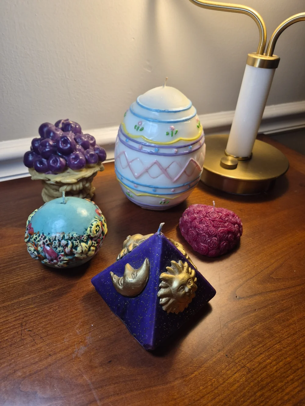 5 Random Candles Easter Egg,heart Shape Flowers,Grape Basket,Pymrid,Round Flower